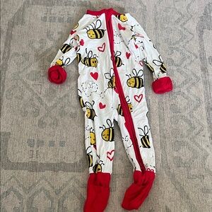 Little Sleepies Bee and Heart Print Kids Footie
